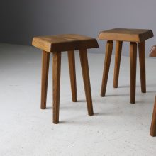 Early S01 stools by Pierre Chapo in solid elm 1960s vintage French design 6