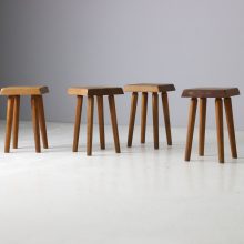 Early S01 stools by Pierre Chapo in solid elm 1960s vintage French design 8