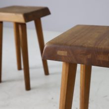 Early S01 stools by Pierre Chapo in solid elm 1960s vintage French design 9