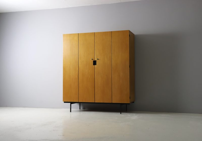 KU14 Japanse series wardrobe cabinet by Cees Braakman for Pastoe 1950s vintage mid century Dutch design 1
