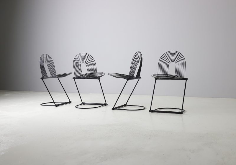 Set of 4 Swing chairs by Jutta & Herbert Ohl for Rosenthal Lübke 1980s vintage German design 1
