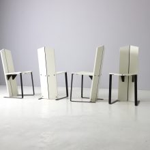 Set of 4 postmodern design dining chairs 1980s Dutch Italian Memphis style vintage design 2