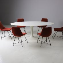 Eero Saarinen early vintage 1st edition oval tulip dining table in N1 Zuccherino marble Knoll International 1960s 10