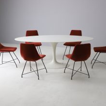 Eero Saarinen early vintage 1st edition oval tulip dining table in N1 Zuccherino marble Knoll International 1960s 2
