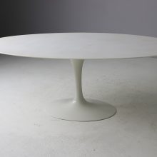 Eero Saarinen early vintage 1st edition oval tulip dining table in N1 Zuccherino marble Knoll International 1960s 3