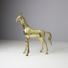 Large vintage horse sculpture in brass Hollywood regency style 1970s 1980s 1