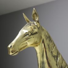 Large vintage horse sculpture in brass Hollywood regency style 1970s 1980s 3