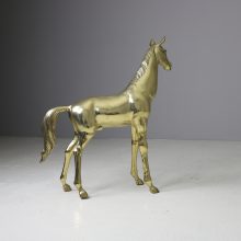 Large vintage horse sculpture in brass Hollywood regency style 1970s 1980s 5
