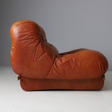 Rino Maturi \\'Nuvolone\\' modular sofa in original patinated cognac leather for Mimo Padova Italy 1970s 11