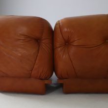 Rino Maturi \\'Nuvolone\\' modular sofa in original patinated cognac leather for Mimo Padova Italy 1970s 8
