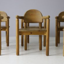 Set of 6 solid pine vintage dining chairs by Rainer Daumiller for Hirtshals Savvaerk 1970s German Danish design 4