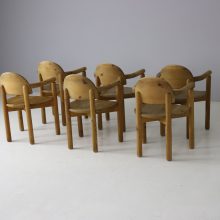 Set of 6 solid pine vintage dining chairs by Rainer Daumiller for Hirtshals Savvaerk 1970s German Danish design 6