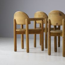 Set of 6 solid pine vintage dining chairs by Rainer Daumiller for Hirtshals Savvaerk 1970s German Danish design 7