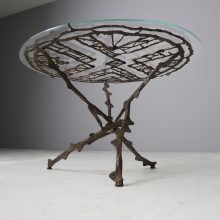 Forged bronze :metal coffee table in the style of Diego Giacometti Italy 1960s 1970s 2