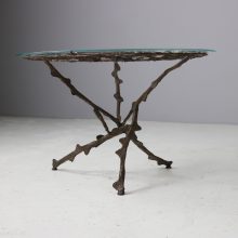 Forged bronze :metal coffee table in the style of Diego Giacometti Italy 1960s 1970s 3
