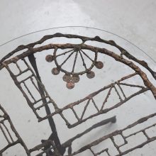 Forged bronze :metal coffee table in the style of Diego Giacometti Italy 1960s 1970s 9