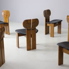 Set of 6 \\\'Africa\\\' dining chairs by Afra & Tobia Scarpa for Maxalto Italy 1970s 1975 walnut vintage Italian design 10