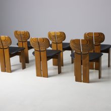 Set of 6 'Africa' dining chairs by Afra & Tobia Scarpa for Maxalto Italy 1970s 1975 walnut vintage Italian design 2