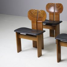 Set of 6 'Africa' dining chairs by Afra & Tobia Scarpa for Maxalto Italy 1970s 1975 walnut vintage Italian design 5