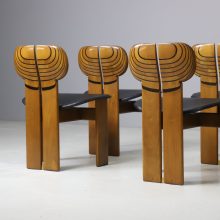 Set of 6 \\\'Africa\\\' dining chairs by Afra & Tobia Scarpa for Maxalto Italy 1970s 1975 walnut vintage Italian design 7