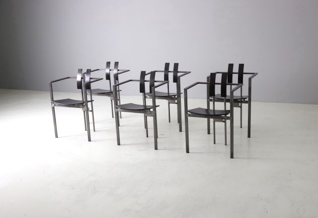 Set of 6 Karl Friedrich Förster 'Trix' dining chairs Memphis Postmdern style 1980s KFF design vintage German design 1