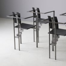 Set of 6 Karl Friedrich Förster 'Trix' dining chairs Memphis Postmdern style 1980s KFF design vintage German design 5