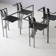 Set of 6 Karl Friedrich Förster 'Trix' dining chairs Memphis Postmdern style 1980s KFF design vintage German design 7