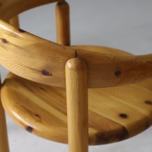 Solid pine dining chairs in the manner of Rainer Daumiller 1970s vintage German Danish design 8
