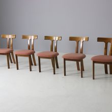 Vintage T shape dining chairs Danish German design 1960s 1