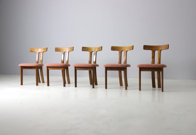 Vintage T shape dining chairs Danish German design 1960s 2