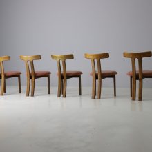 Vintage T shape dining chairs Danish German design 1960s 6
