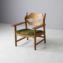 Henning Kjaernulf razor blade lounge chair patinated oak EG Kvalitetsmobel 1960s Vintage Danish armchair 2