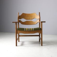 Henning Kjaernulf razor blade lounge chair patinated oak EG Kvalitetsmobel 1960s Vintage Danish armchair 4