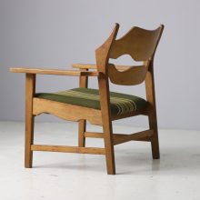 Henning Kjaernulf razor blade lounge chair patinated oak EG Kvalitetsmobel 1960s Vintage Danish armchair 6