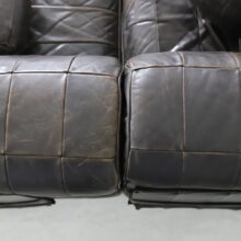 Large DS88 sectional sofa by De Sede vintage modular sofa patinated dark brown leather patchwork Switzerland 1970 13