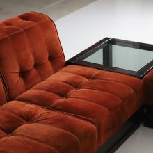 Luciano Frigerio modular sofa model Can Can in mahogony and suede 1960s vintage seating group Italian design 15