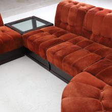 Luciano Frigerio modular sofa model Can Can in mahogony and suede 1960s vintage seating group Italian design 16