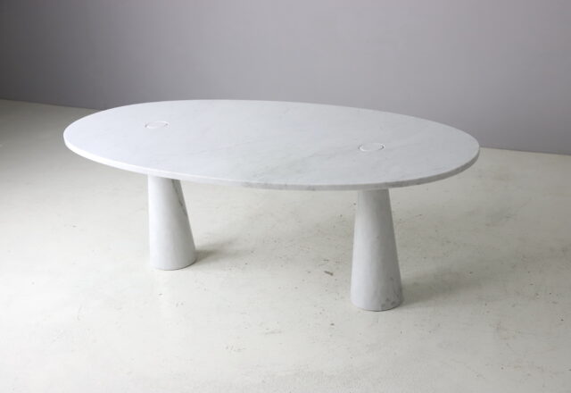 Angelo Mangiarotti vintage oval Eros dining table carrara marble for Skipper 1970s mid century Italian design 13