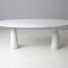 Angelo Mangiarotti vintage oval Eros dining table carrara marble for Skipper 1970s mid century Italian design 2