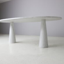 Angelo Mangiarotti vintage oval Eros dining table carrara marble for Skipper 1970s mid century Italian design 7