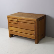 Early R19 cabinet chest of drawers by Pierre Chapo in solid elm 1960s vintage French design 2