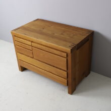 Early R19 cabinet chest of drawers by Pierre Chapo in solid elm 1960s vintage French design 3