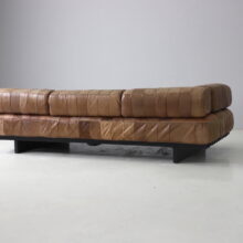 Vintage De Sede DS-80 daybed in patinated leather patchwork Switzerland mid century design 1970s 12