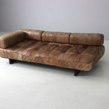 Vintage De Sede DS-80 daybed in patinated leather patchwork Switzerland mid century design 1970s 3