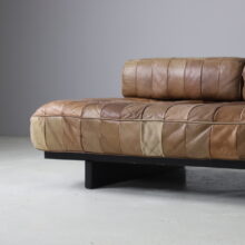 Vintage De Sede DS-80 daybed in patinated leather patchwork Switzerland mid century design 1970s 5