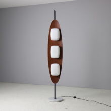 Geoffredo Reggiani vintage surfboard floor lamp Italy 1960 teak marble 3