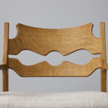 Henry Kjaernulf pair razor blade lounge chairs for Nyrup Denmarken in patinated oak 1960s Vintage Danish armchairs 3