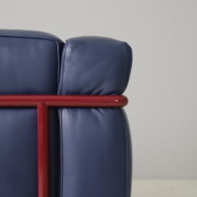 Le Corbusier & Pierre Jeanneret vintage LC2 sofa leather for Cassina 1980s 1990s 10