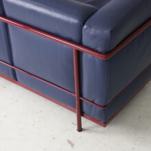 Le Corbusier & Pierre Jeanneret vintage LC2 sofa leather for Cassina 1980s 1990s 9