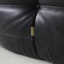 Michel Ducaroy vintage Togo seating group sofa in original black leather for Ligne Roset, 1986 1980s mid century French design 9